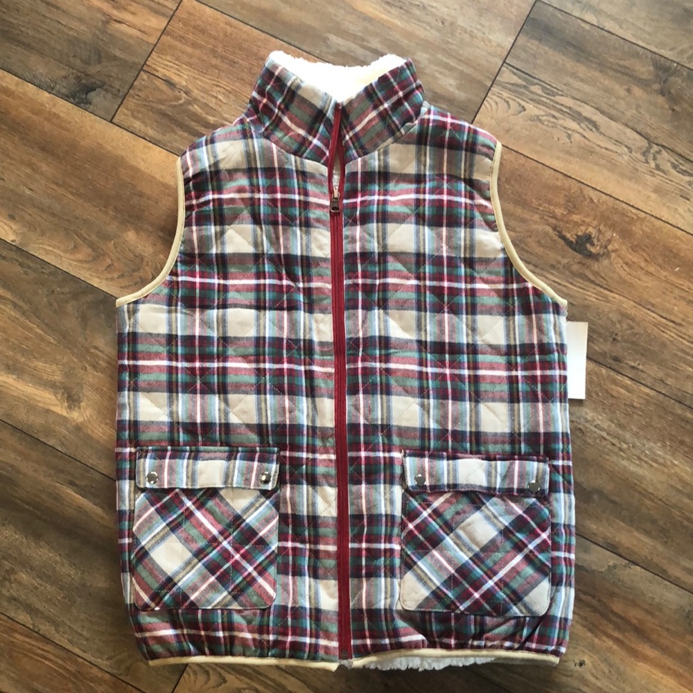 Reversible flannel puffer jacket